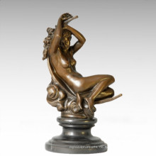 Nackte Figur Statue Mond Traum Dame Bronze Skulptur TPE-386